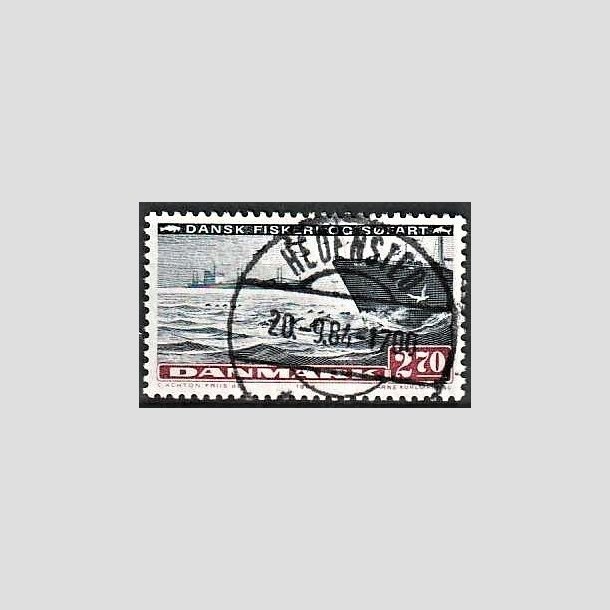 FRIMRKER DANMARK | 1984 - AFA 810 - Fiskeri og sfart - 2,70 Kr. sortbl/rdbrun - Pragt Stemplet Hedensted