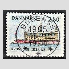 FRIM�RKER DANMARK | 1985 - AFA 840 - Kronborg Slot 400 �r - 2,80 Kr. flerfarvet - Pragt Stemplet Bogense
