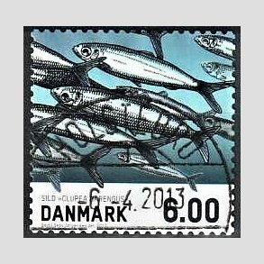 FRIM�RKER DANMARK | 2013 - AFA 1726 - Fisk - 6,00 Kr. sild - Pragt Stemplet