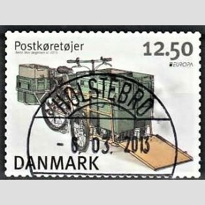 FRIM�RKER DANMARK | 2013 - AFA 1741 - Postk�ret�jer - 12,50 Kr. flerfarvet - Pragt Stemplet Holstebro