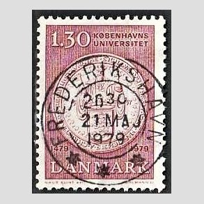 FRIM�RKER DANMARK | 1979 - AFA 673 - K�benhavns universitet 500 �r - 1,30 Kr. r�d - Pragt Stemplet Frederikshavn