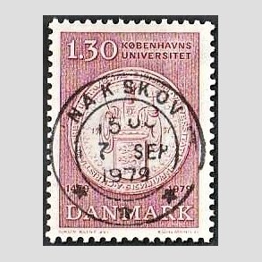 FRIM�RKER DANMARK | 1979 - AFA 673 - K�benhavns universitet 500 �r - 1,30 Kr. r�d - Pragt Stemplet Nakskov