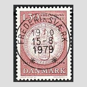 FRIM�RKER DANMARK | 1979 - AFA 673 - K�benhavns universitet 500 �r - 1,30 Kr. r�d - Pragt Stemplet Frederiksv�rk
