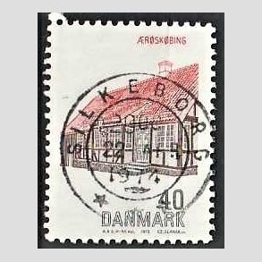 FRIM�RKER DANMARK | 1972 - AFA 538 - Dansk bygningskunst - 40 �re r�d/brun/sort - Pragt Stemplet Silkeborg