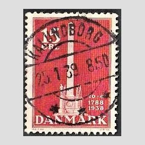 FRIM�RKER DANMARK | 1938 - AFA 244 - Stavnsb�ndet 15 �re r�d - Lux Stemplet Kalundborg