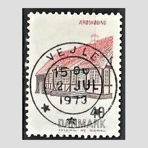 FRIM�RKER DANMARK | 1972 - AFA 538 - Dansk bygningskunst - 40 �re r�d/brun/sort - Pragt Stemplet Vejle