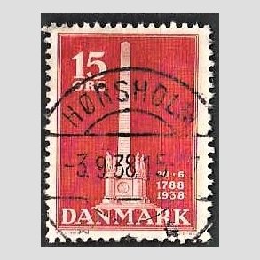 FRIM�RKER DANMARK | 1938 - AFA 244 - Stavnsb�ndet 15 �re r�d - Lux Stemplet H�rsholm