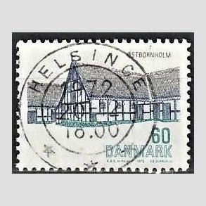 FRIM�RKER DANMARK | 1972 - AFA 539 - Dansk bygningskunst - 60 �re bl�/gr�n/sort - Pragt Stemplet Helsinge