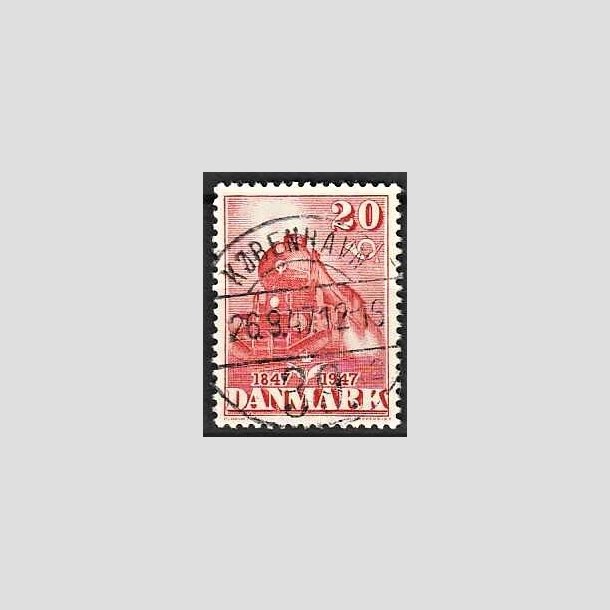 FRIMRKER DANMARK | 1947 - AFA 303 - Danske jernbane 100 r - 20 re rd - Lux Stemplet Kbenhavn