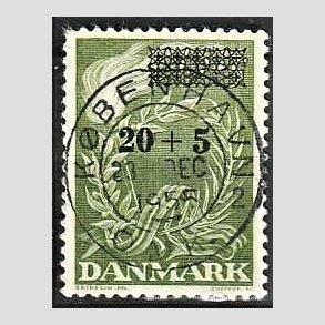 FRIMRKER DANMARK | 1955 - AFA 358 - Frihedsfond provisorier - 20 + 5/15 + 5 re grn - Pragt Stemplet Kbenhavn