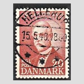 FRIM�RKER DANMARK | 1947 - AFA 305 - I. C. Jacobsen - 20 �re brunr�d - Pragt Stemplet Hellerup