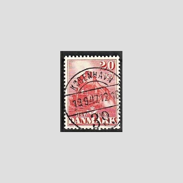 FRIMRKER DANMARK | 1947 - AFA 303 - Danske jernbane 100 r - 20 re rd - Lux Stemplet Kbenhavn