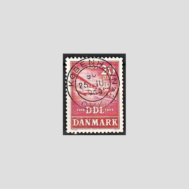 FRIMRKER DANMARK | 1943 - AFA 282 - Danske Luftfartselskab 25 r - 20 re rd - Pragt Stemplet Kbenhavn