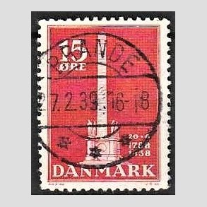 FRIM�RKER DANMARK | 1938 - AFA 244 - Stavnsb�ndet 15 �re r�d - Lux Stemplet Brande