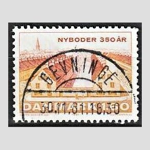 FRIM�RKER DANMARK | 1981 - AFA 726 - Nyboder 350 �r - 1,60 Kr. flerfarvet - Pragt Stemplet Grevinge