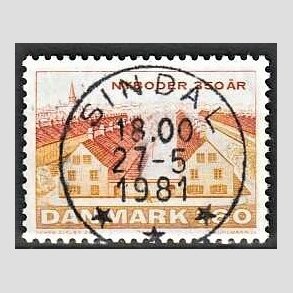 FRIM�RKER DANMARK | 1981 - AFA 726 - Nyboder 350 �r - 1,60 Kr. flerfarvet - Pragt Stemplet Sindal