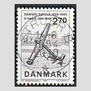 FRIM�RKER DANMARK | 1984 - AFA 805 - Normandiets invation danske skibe - 2,70 Kr. brun - Pragt Stemplet Struer B