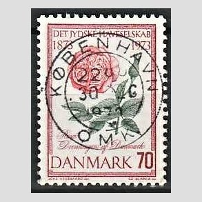 FRIM�RKER DANMARK | 1973 - AFA 546 - Jydske Haveselskab 100 �r - 70 �re rosa/gr�n/r�d - Pragt Stemplet K�benhavn