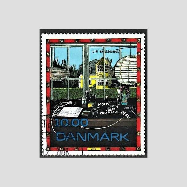 FRIMRKER DANMARK | 2015 - AFA 1833 - Frimrkekunst - 10,00 Kr. flerfarvet - Lux hjrnestemplet