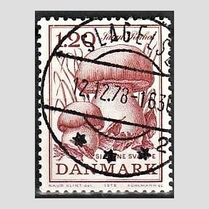 FRIM�RKER DANMARK | 1978 - AFA 670 - Sj�ldne svampe - 1,20 Kr. r�d - Pragt Stemplet Slagelse