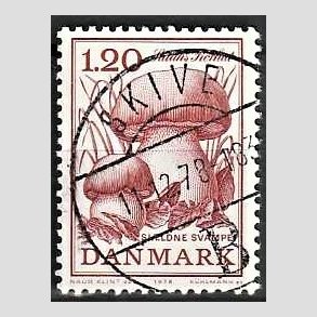 FRIM�RKER DANMARK | 1978 - AFA 670 - Sj�ldne svampe - 1,20 Kr. r�d - Pragt Stemplet Skive