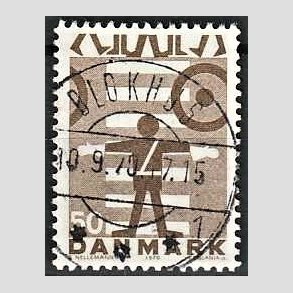 FRIMRKER DANMARK | 1970 - AFA 494 - Trafiksikkerhed - 50 re brun - Pragt Stemplet Blokhus