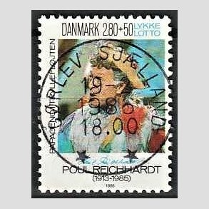FRIMRKER DANMARK | 1986 - AFA 851 - Poul Richard - 2,80 Kr. + 50 re flerfarvet - Pragt Stemplet Grlev Sjlland