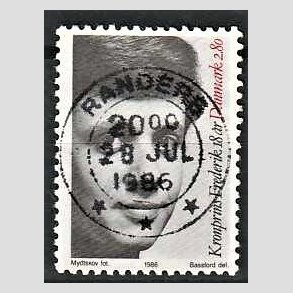 FRIM�RKER DANMARK | 1986 - AFA 858 - Kronprins Frederik 18 �r - 2,80 Kr. sort/r�d - Pragt Stemplet Randers