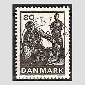 FRIM�RKER DANMARK | 1976 - AFA 628 - Dansk glasproduktion - 80 �re m�rkbrun - Pragt Stemplet Roskilde