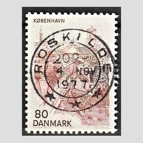 FRIM�RKER DANMARK | 1976 - AFA 614 - K�benhavn - 80 �re brun/brunr�d - Pragt Stemplet Roskilde