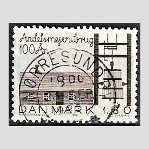 FRIM�RKER DANMARK | 1982 - AFA 754 - Andelsmejeribruget 100 �r - 1,80 Kr. brun - Pragt Stemplet N�rresundby