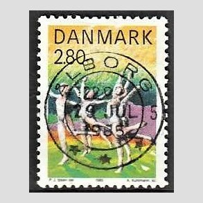 FRIM�RKER DANMARK | 1985 - AFA 836 - Sport - 2,80 Kr. flerfarvet - Pragt Stemplet �lborg