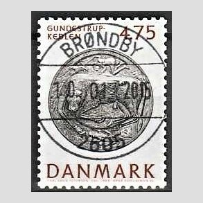 FRIM�RKER DANMARK | 1992 - AFA 1009 - Nationalmuseets samlinger - 4,75 Kr. r�d/sort - Lux Stemplet Br�ndby
