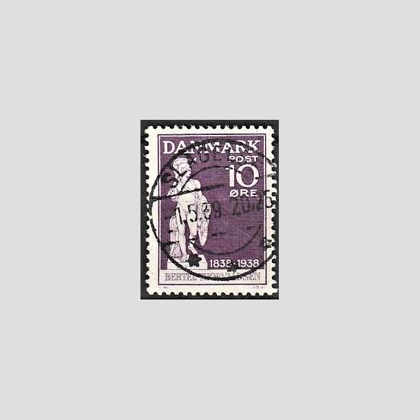 FRIMRKER DANMARK | 1938 - AFA 250 - Thorvaldsen 10 re violet - Lux Stemplet Slagelse