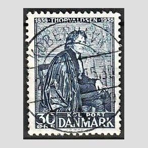 FRIM�RKER DANMARK | 1938 - AFA 251 - Thorvaldsen 30 �re bl� - Lux Stemplet K�benhavn