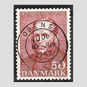 FRIM�RKER DANMARK | 1966 - AFA 444 - Christen Kold - 50 �re brunr�d - Pragt Stemplet Odense