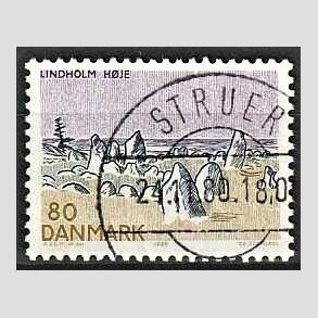 FRIM�RKER DANMARK | 1980 - AFA 700 - Jylland nord for Limfjorden - 80 �re flerfarvet - Pragt Stemplet Struer