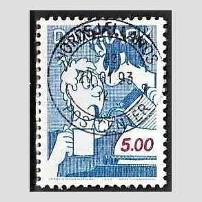 FRIM�RKER DANMARK | 1992 - AFA 1031 - Danske tegneseriefigurer - 5,00 Kr. bl�/r�d - Pragt Stemplet