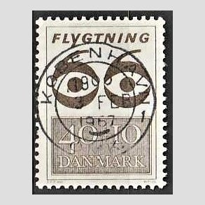 FRIMRKER DANMARK | 1966 - AFA 448F - Flygtning 1966 - 40 + 10 re brun - Pragt Stemplet Kbenhavn