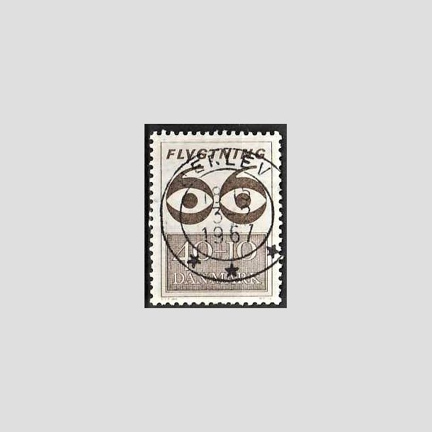 FRIMRKER DANMARK | 1966 - AFA 448F - Flygtning 1966 - 40 + 10 re brun - Pragt Stemplet Herlev