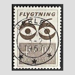 FRIMRKER DANMARK | 1966 - AFA 448F - Flygtning 1966 - 40 + 10 re brun - Pragt Stemplet Herlev