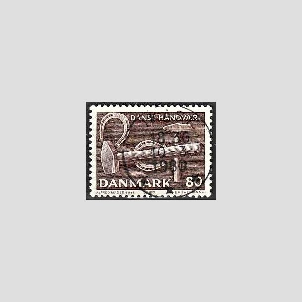 FRIMRKER DANMARK | 1977 - AFA 641 - Dansk hndvrk - 80 re brun - Pragt Stemplet Ikast