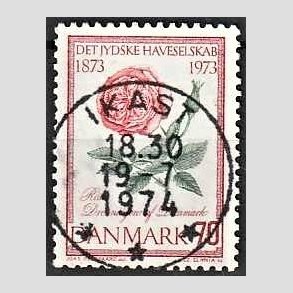 FRIM�RKER DANMARK | 1973 - AFA 546 - Jydske Haveselskab 100 �r - 70 �re rosa/gr�n/r�d - Pragt Stemplet Ikast