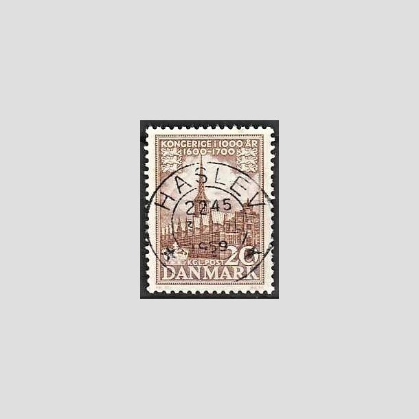 FRIMRKER DANMARK | 1953-56 - AFA 353 - Kongeriget 1000 r - 20 re brun - Pragt Stemplet Haslev