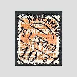 FRIM�RKER DANMARK | 1933 - AFA 202 - B�lgelinie 10 �re orange type IA - Lux Stemplet K�benhavn