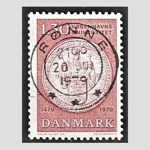 FRIM�RKER DANMARK | 1979 - AFA 673 - K�benhavns universitet 500 �r - 1,30 Kr. r�d - Pragt Stemplet R�nne