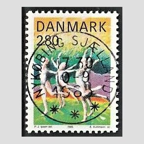 FRIM�RKER DANMARK | 1985 - AFA 836 - Sport - 2,80 Kr. flerfarvet - Pragt Stemplet Nyk�bing Sj�lland