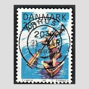 FRIM�RKER DANMARK | 1985 - AFA 837 - Sport - 3,80 Kr. flerfarvet - Pragt Stemplet �rhus C