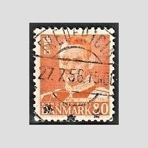 FRIMRKER DANMARK | 1952-53 - AFA 341 - Fr. IX 80 re orange - Lux Stemplet Fredericia