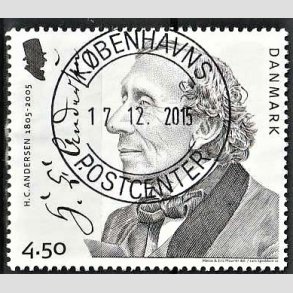 FRIM�RKER DANMARK | 2005 - AFA 1422 - H.C. Andersen - 4,50 Kr. Portr�t og signatur - Pragt Stemplet